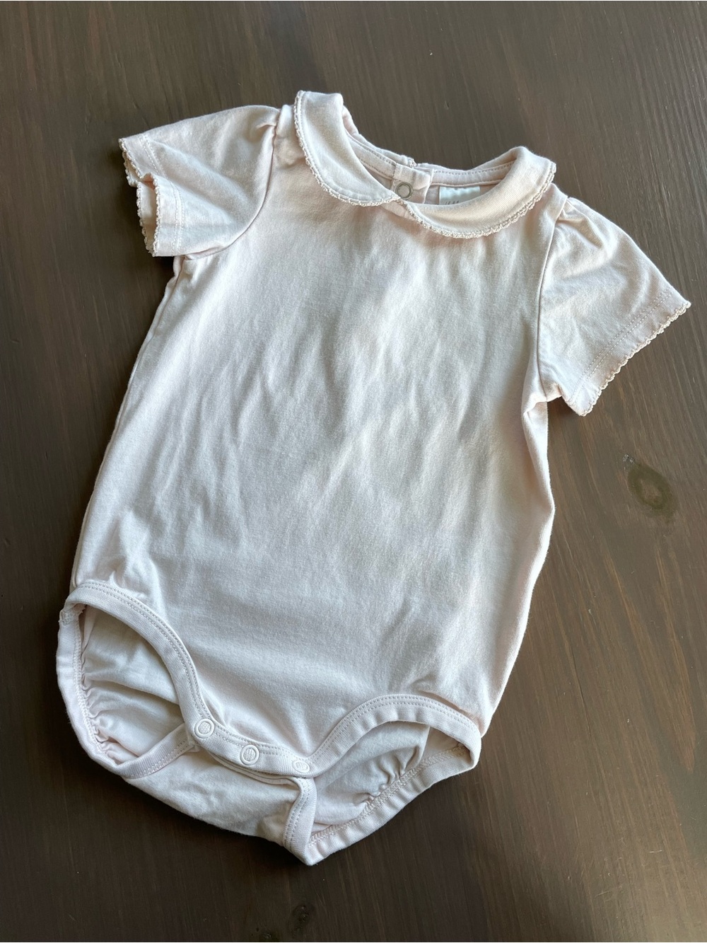 H&M Light Dusty Pink One Piece Bodysuit w/ Peter Pan Collar Size 6-9M